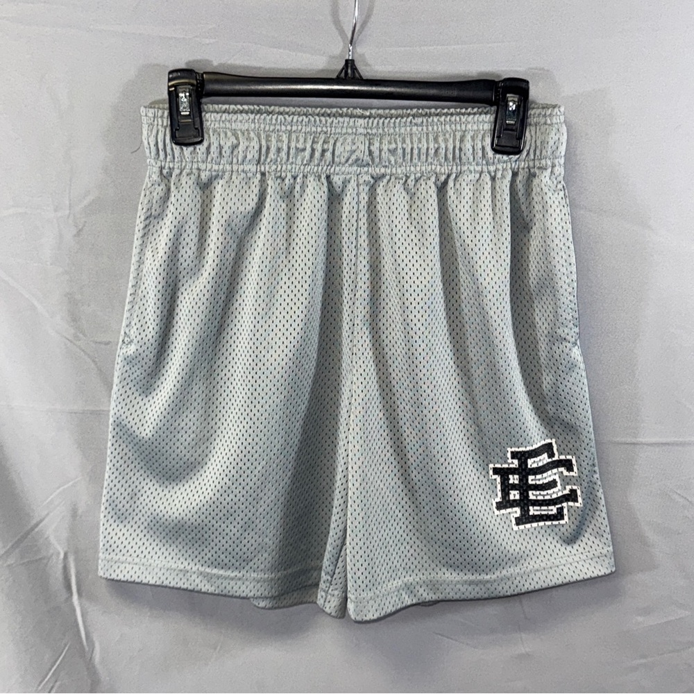Eric Emanuel Shorts Mens Large Gray Mesh Basketball EE Logo Made in New York USA